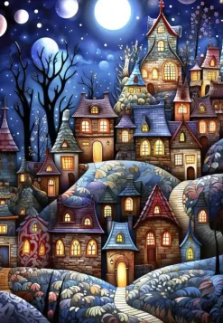 Puzzle Aldeia sob a lua