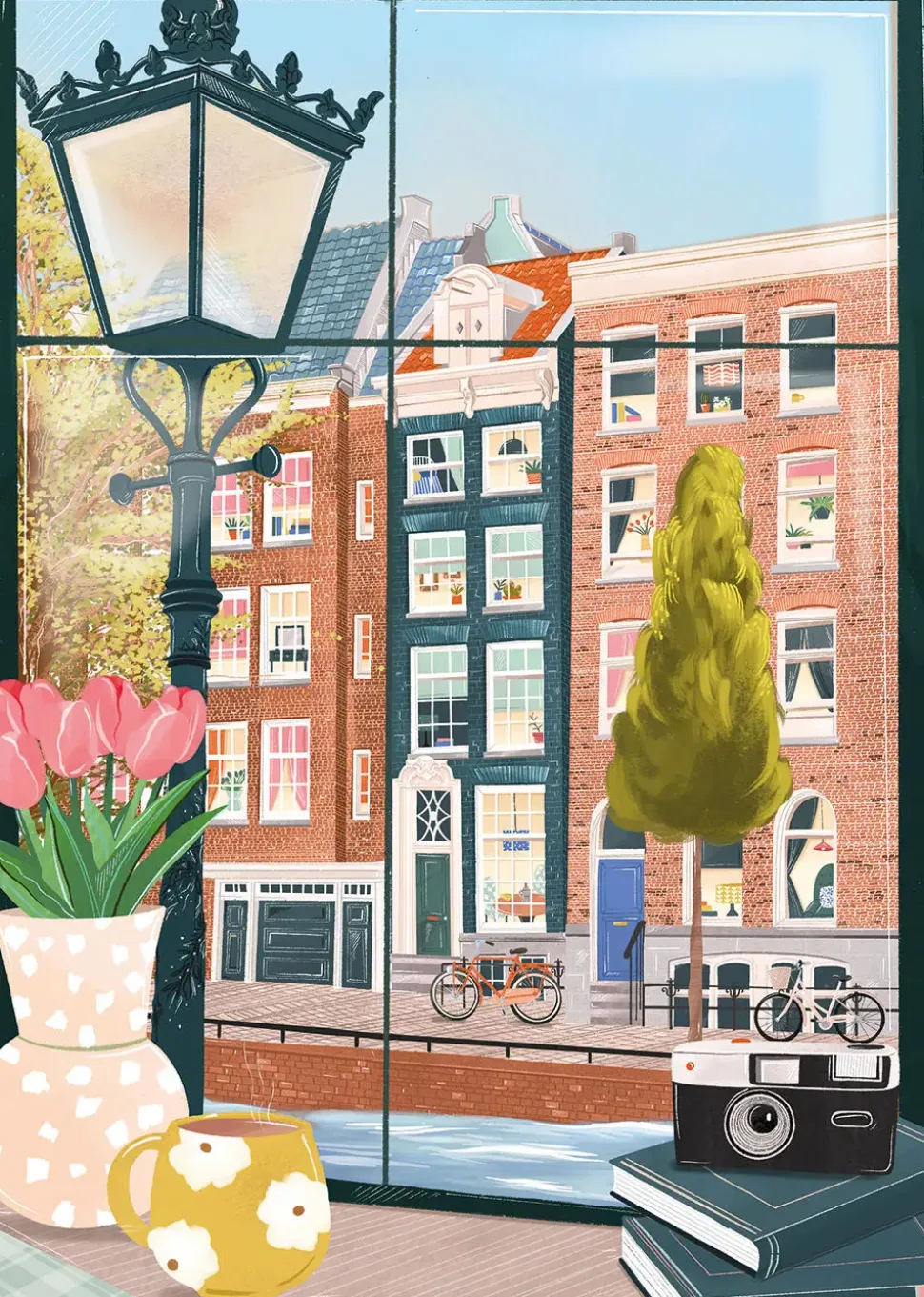 Puzzle Amsterdã vista de uma cafeteria