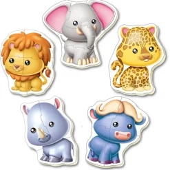 Puzzle Animais Selvagens Bebês 4 em 1