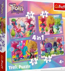 Puzzle Aventuras 4v1 de Trolls Coloridos