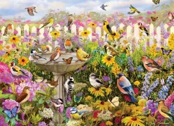 Puzzle Banho de pássaros no quintal