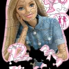 Puzzle Barbie bonita em madeira