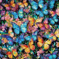 Puzzle Borboletas em vidro colorido