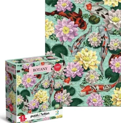 Puzzle Botânica: Flores Lótus e Peixes