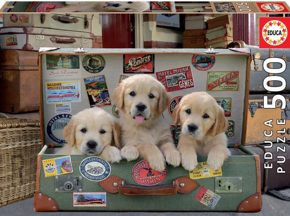 Puzzle Cachorros na bagagem