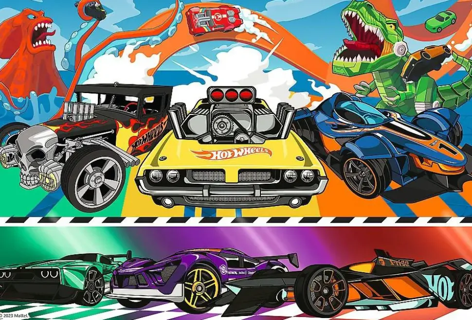 Puzzle Carros Hot Wheels em alta velocidade