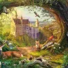 Puzzle Castelo de conto de fadas e magia da floresta