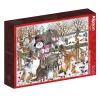Puzzle Cena de inverno de dois bonecos de neve