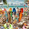 Puzzle Cães e gatos na praia