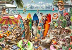 Puzzle Cães e gatos na praia