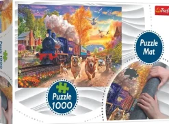 Puzzle Cães mais rápidos que um comboio + tapete de puzzle
