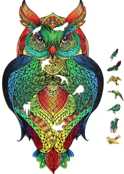 Puzzle Coruja de madeira