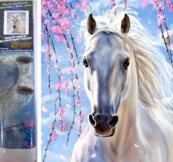 Puzzle Diamant painting: Uma égua branca 30x40cm