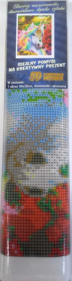 Puzzle Diamant painting: Unicórnio decorado 30x40cm