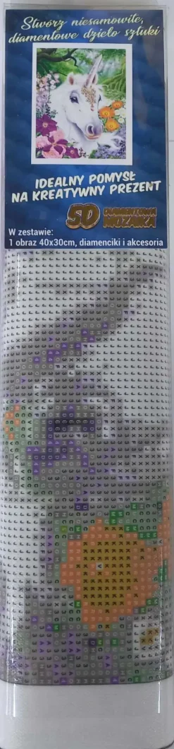 Puzzle Diamante Pintura Unicórnio em flores 30x40cm