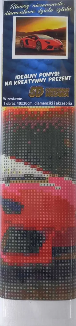 Puzzle Diamond Painting carro esportivo vermelho 30x40cm