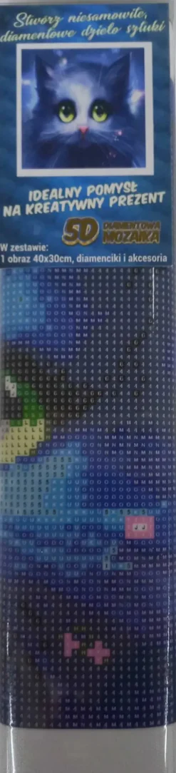 Puzzle Diamond Painting gatinho cinza 30x40cm