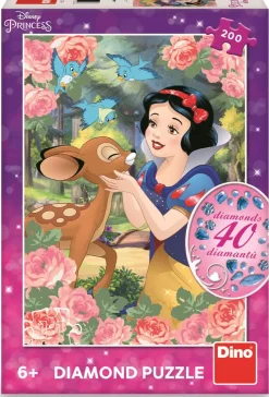 Puzzle Donzela de neve com cervo 200 diamante