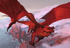 Puzzle Dragão Vermelho Antigo de madeira