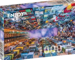 Puzzle Edifício de apartamentos coloridos, Hong Kong