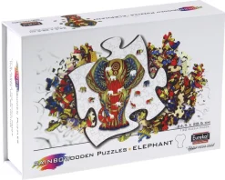 Puzzle Elefante de madeira colorida