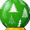 Puzzle Enfeite de Natal verde Puzzleball 3D com padrão norueguês