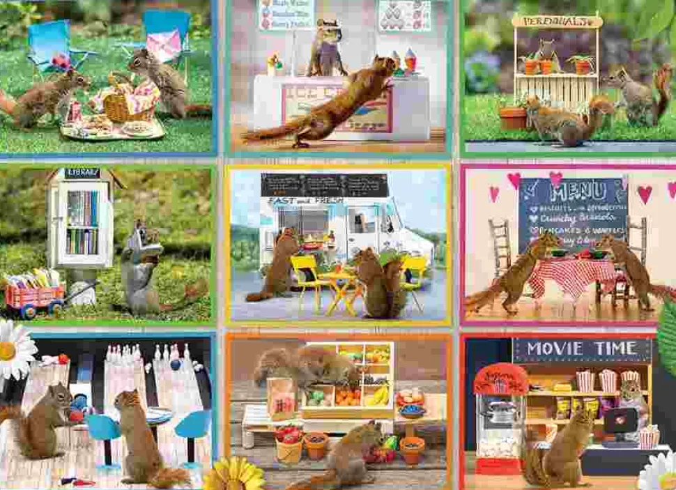 Puzzle Esquilos pela cidade