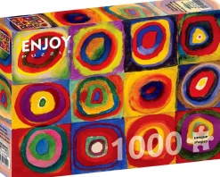 Puzzle Estudo de Cores - Quadrados com Círculos Concêntricos, Wassily Kandinsky