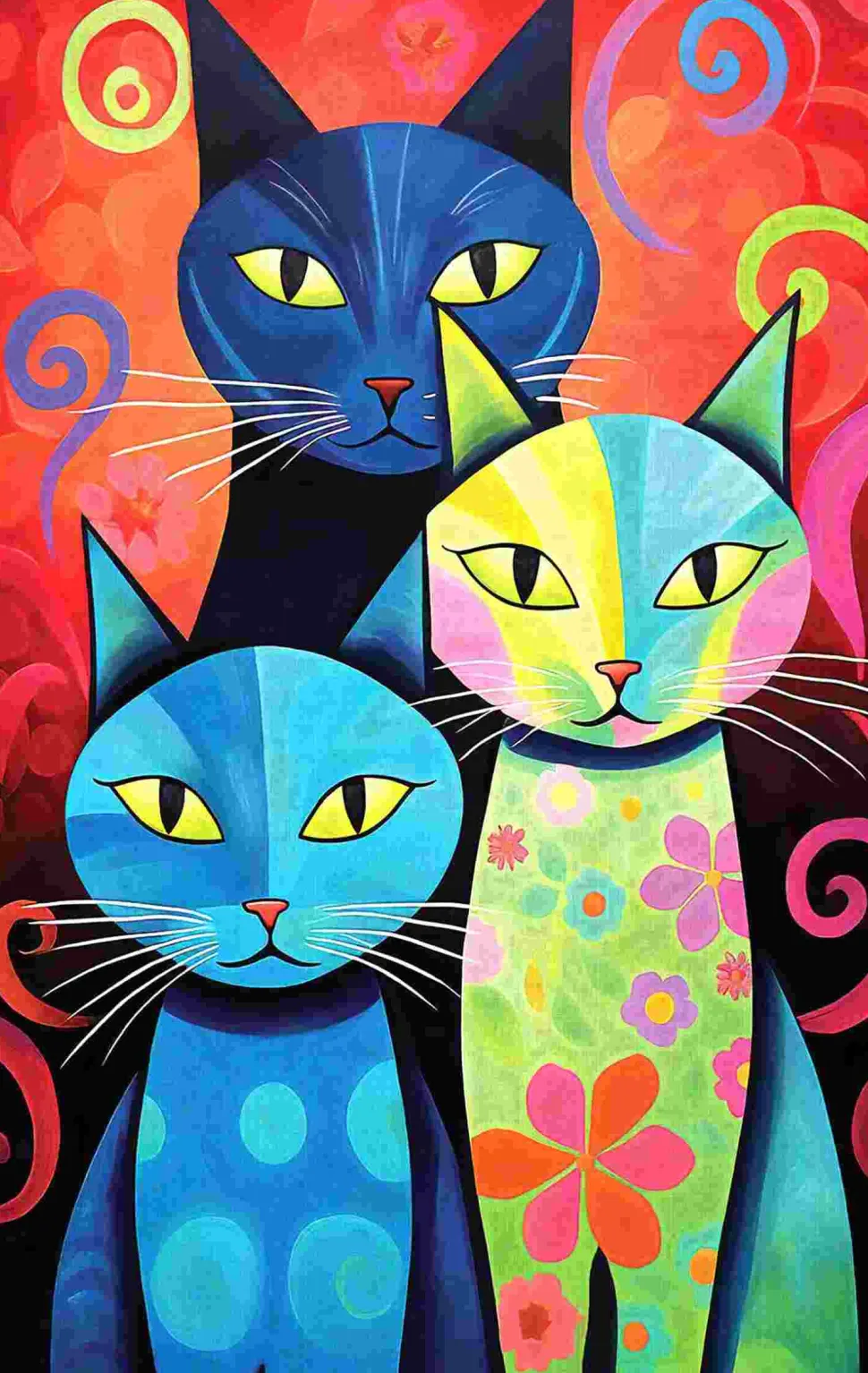 Puzzle Família de gatos