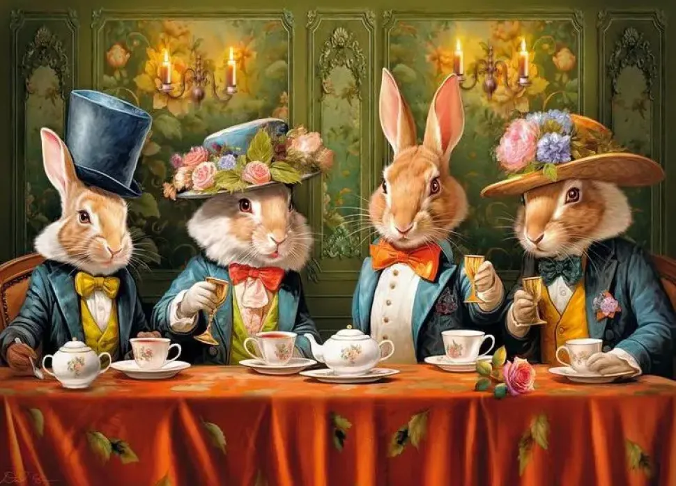 Puzzle Festa de coelho chique