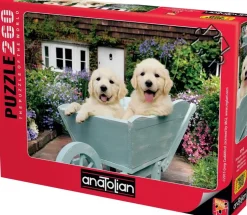 Puzzle Filhotes em um carrinho de mão