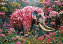 Puzzle Floral Elephant
