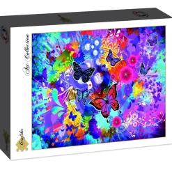 Puzzle Flores e borboletas coloridas