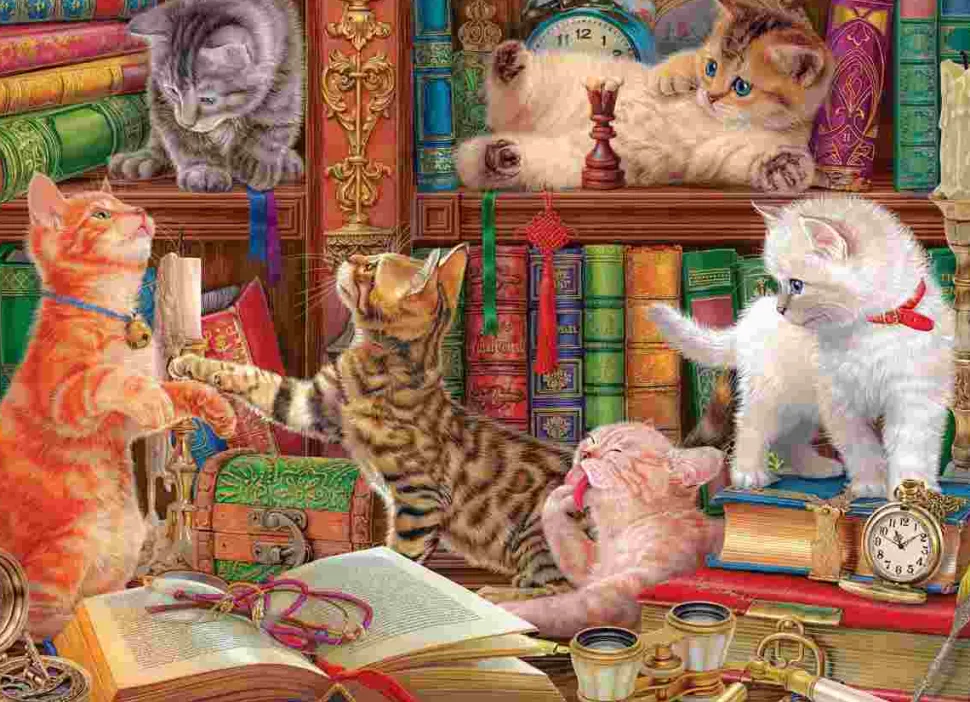 Puzzle Gatinhos na Biblioteca