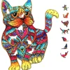Puzzle Gato cor de madeira