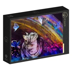 Puzzle Gato e borboletas