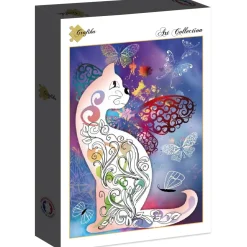 Puzzle Gato e borboletas