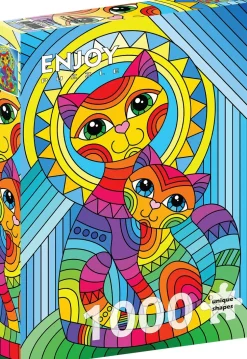 Puzzle Gato e gatinho inseparáveis