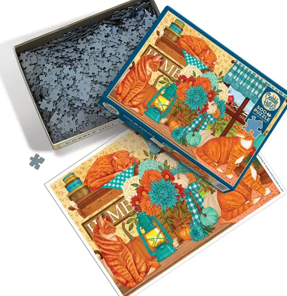 Puzzle Gatos com abóbora