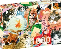 Puzzle Gatos curiosos