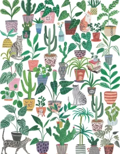 Puzzle Gatos e plantas