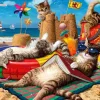 Puzzle Gatos na praia