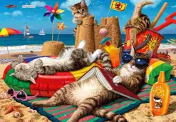 Puzzle Gatos na praia