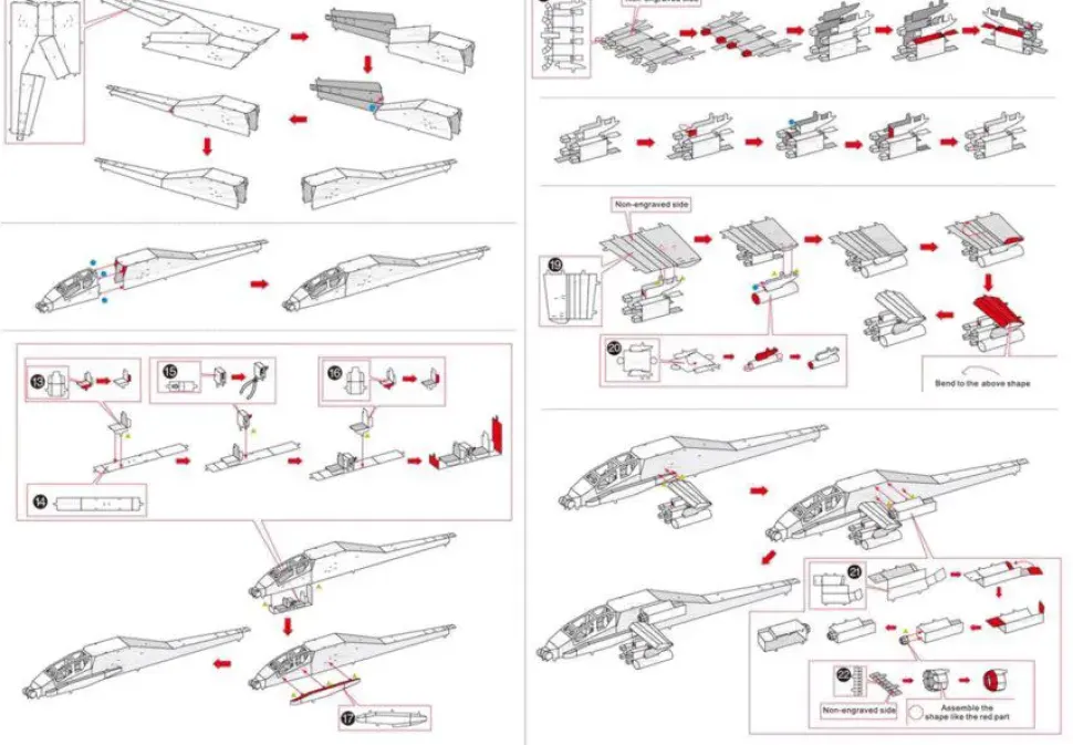 Puzzle Helicóptero AH-64 Apache 3D