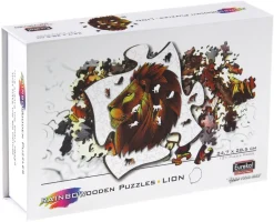 Puzzle Leão colorido de madeira