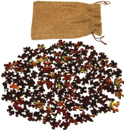 Puzzle Leão colorido de madeira