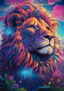 Puzzle Leão Majestade Colorido