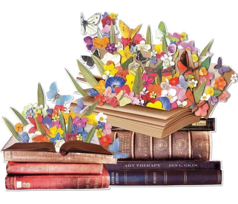 Puzzle Livros florescendo