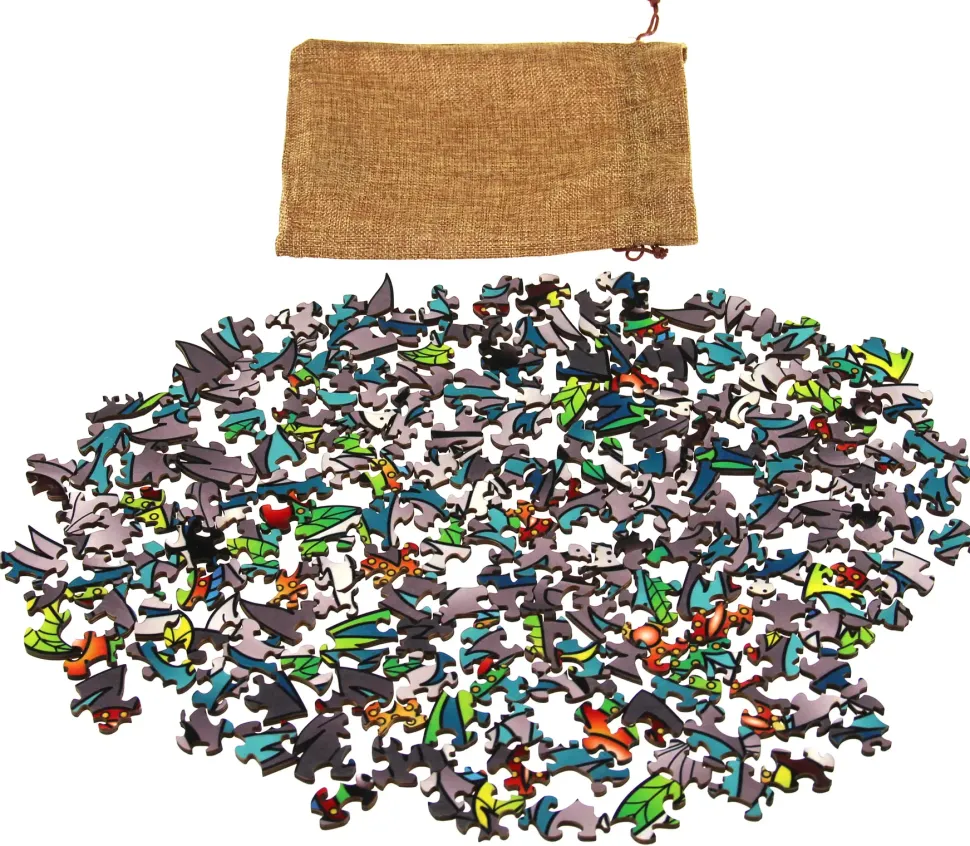 Puzzle Lobo colorido de madeira