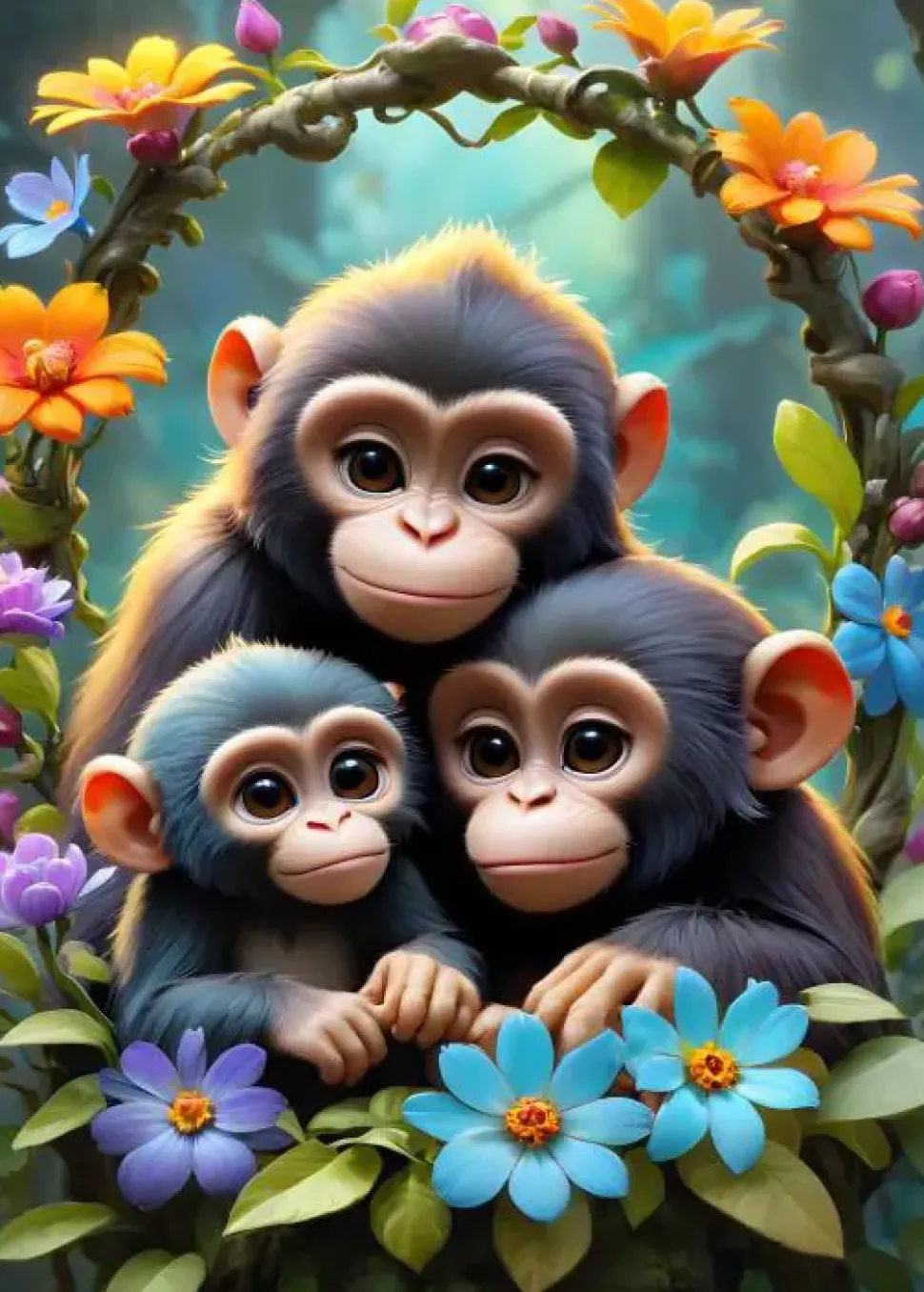 Puzzle Macacos bonitos